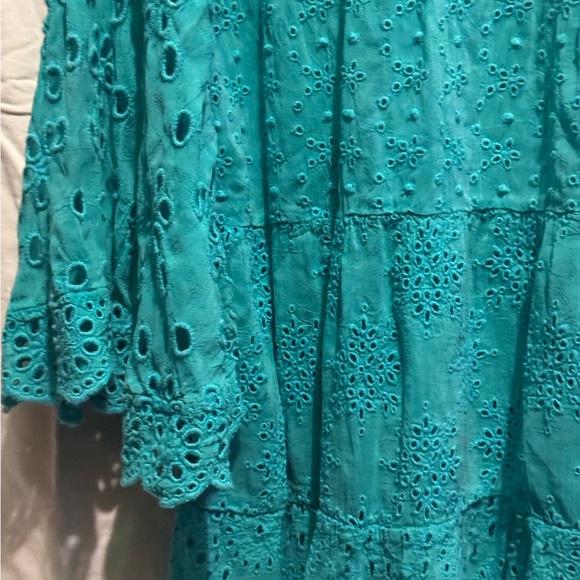Johnny Was Turquoise Eyelet Blouse - Picture 15 of 16
